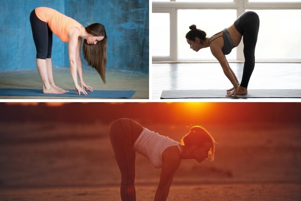 Ardha Uttanasana: postura da meia curva para frente Ardha Uttanasana postura meia curva para frente