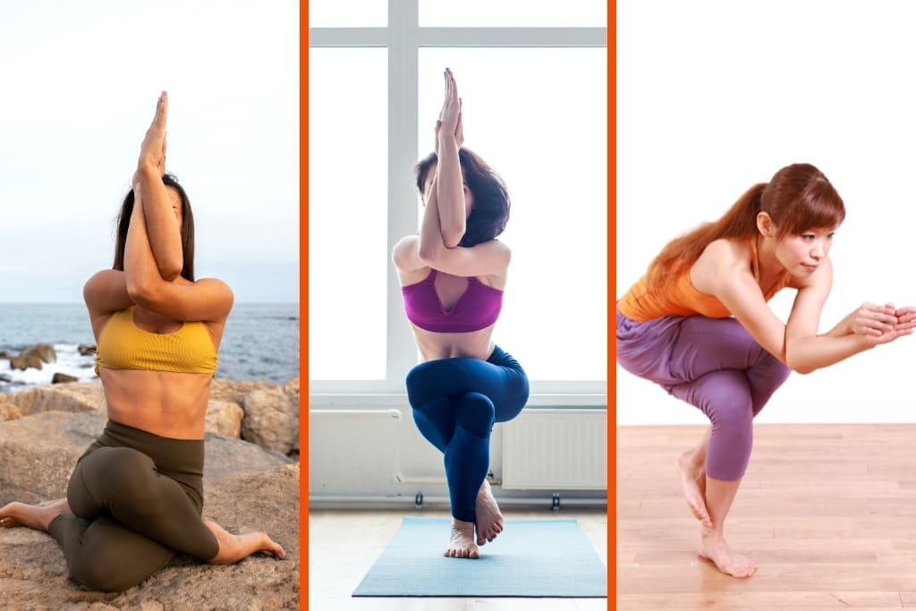 Garudasana postura da águia variações
